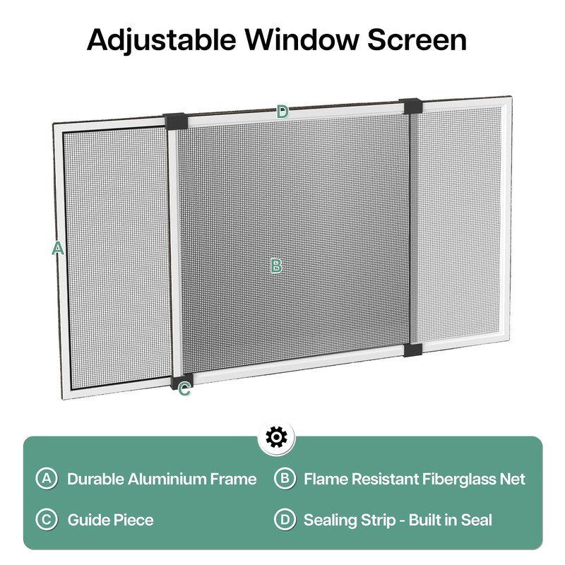 Paramondo Expandable Window Screen, Horizontal (15" H x 21.6" -