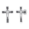 Cross Stud Earrings S925 Sterling Silver Black Cross Earrings Christian