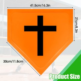 Eyourlife Baseball Home Plate Baseball Bases Pitching & Hitting Practice Mat for Field Softball Strike Zone Kickball Backyard Training Outdoor for Grass Adult Players & Coaches 16.3" Rubber (Orange)