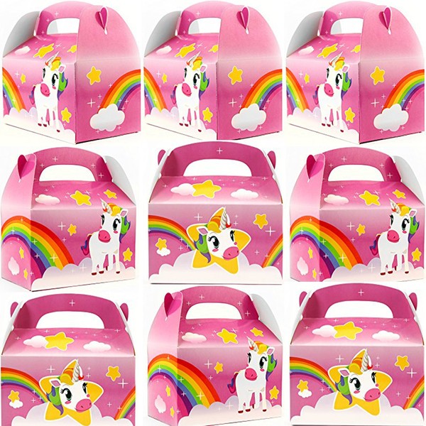 Adorox Set of 12 Unicorn Party Treat Boxes Birthday Party Favors Gift Bag Party Favor Bags Baby Shower Favors
