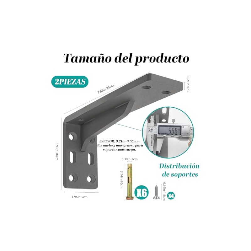 2 PCS Escuadras para Repisas, Escuadras para Repisas Reforzadas. Resistentes
