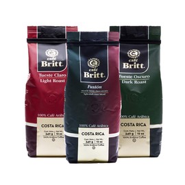 Café Britt® - Costa Rican Blends Mixed Bundle Coffee (12 oz.) (3-Pack) - Ground, Arabica Coffee, Kosher, Gluten Free, 100% Gourmet & Light, Medium Dark & Dark Roast