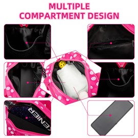 ROYALFAIR Pink Neoprene Pickleball Tote Bag, Large Capacity, Adjustable Shoulder Strap, Insulated and Waterproof