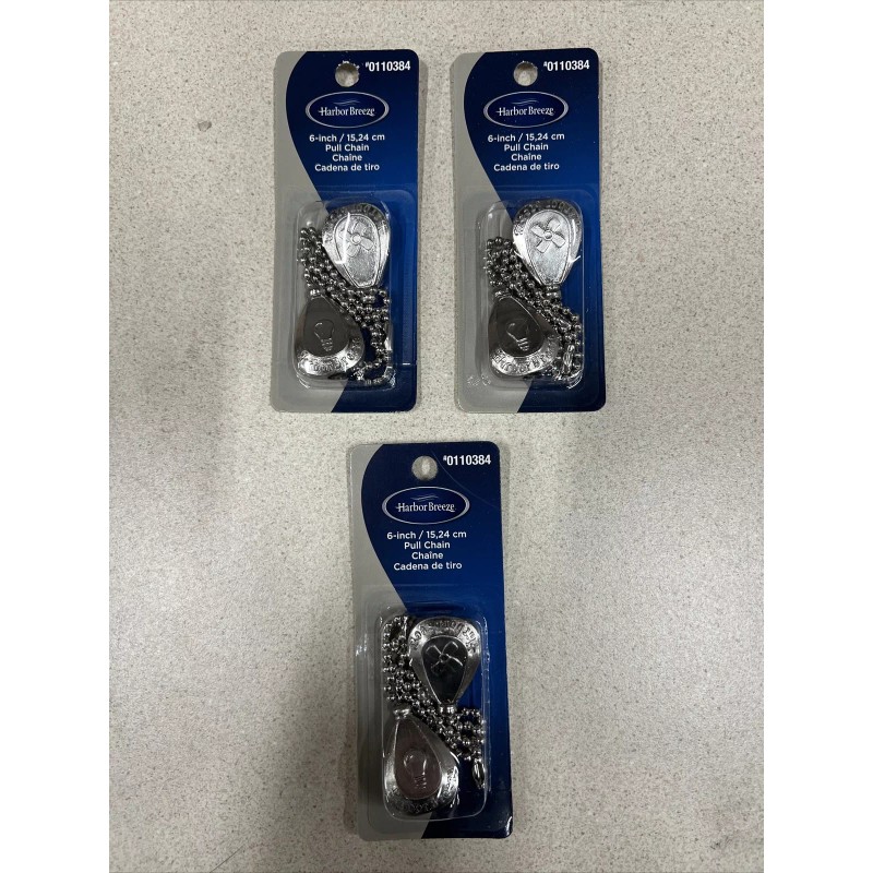 Harbor Breeze 6-in Brushed Nickel Metal Pull Chain (3 PACK)