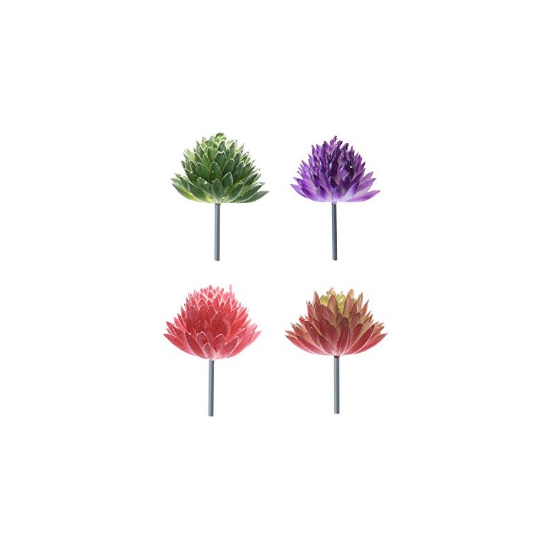 BCP 4 Pcs Artificial Mini Succulents Cactus Plant Flower DIY