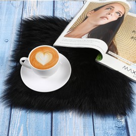 Molain Sofa Teppiche Fläche Teppich Couch Stuhlbezug Pad 30 cm Klein Quadratisch Wildleder Rückseite Weich Flauschig Sitzkissen Make up Tischschutz Badematte Fußmatte Büro Schlafzimmer Dekor