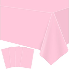 4 Pack Pink Tablecloths Valentines' Day Table Cloth Pink Table Cover Wedding Party Tablecloth Rectangle Tablecloth for Valentine Holiday New Year Party Supplies 51x86IN