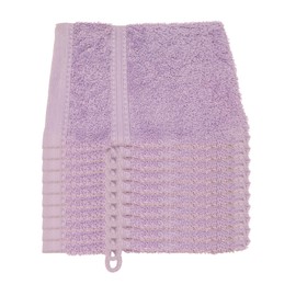 Julie Julsen® Organic Wash Mitt Set, 10 Wash Mitts Available in 32 Colours, Soft and Absorbent Lavender 15 x 21 cm