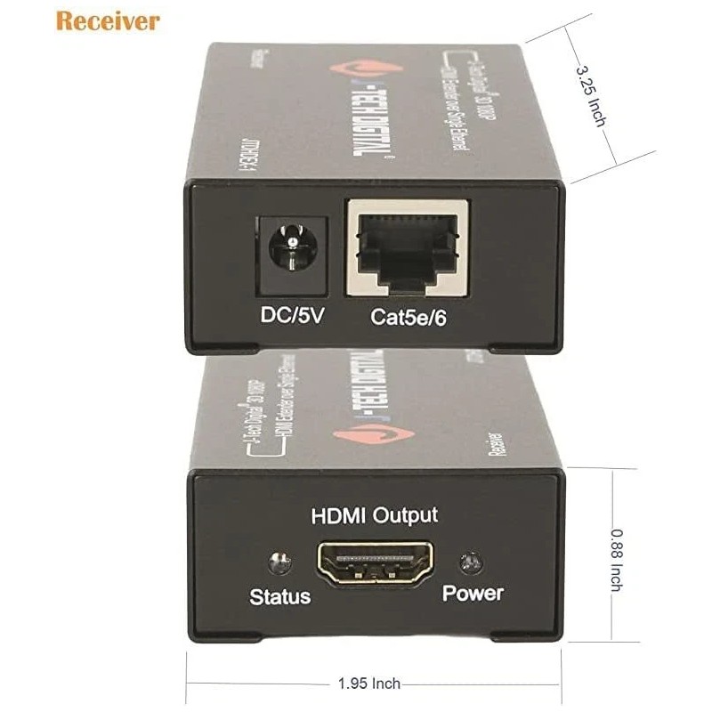 J-Tech Digital HDMI Extender over cat5e/6 1080P@165ft 50m HDMI Balun