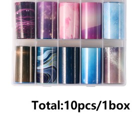 10Sheets Nail Foil Nail Transfer Foil Starry Sky Star Print Nail Design Stickers Nail Decals Nail Art Foil for Larger, Longer Acrylic Nails