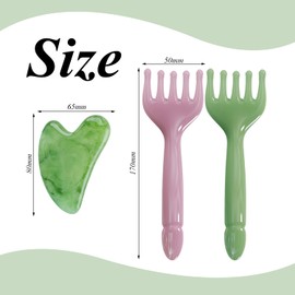 2 x massage comb and 1 x stencil, manual massage tool, resin massager, suitable for face, neck, waist, etc.