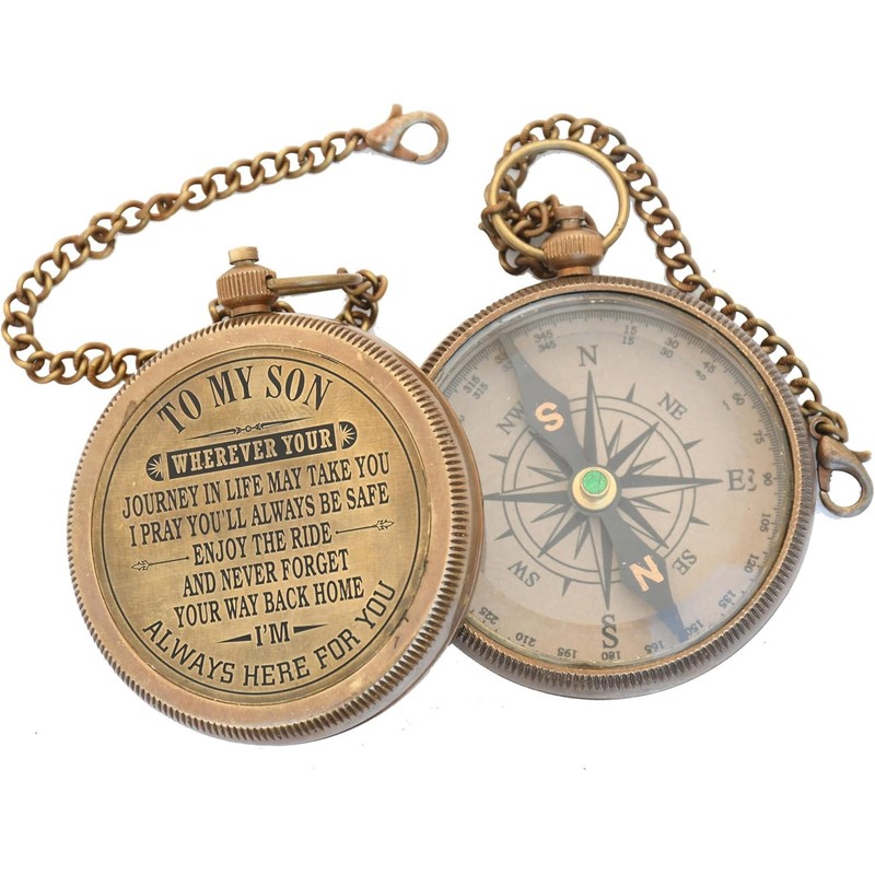 Brass Compass, Gift for Son, Antique Compass to My Son