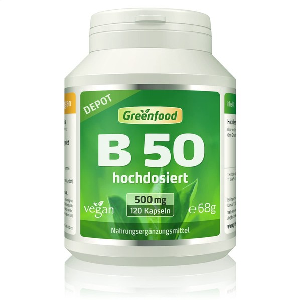 Vitamin B Complex, 500 mg, 120 Capsules, for Physical &