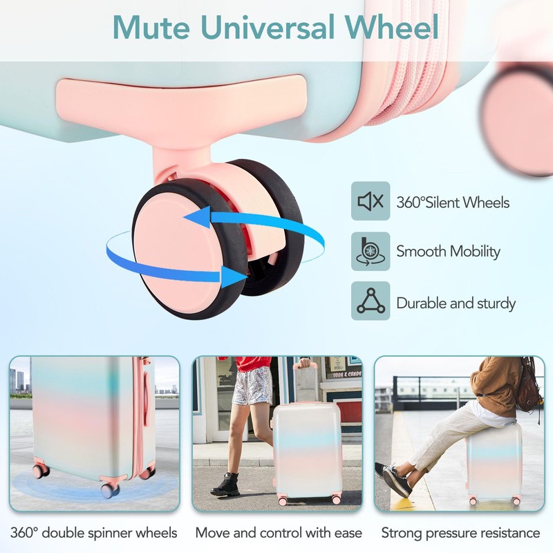 EastVita Lightweight, Light Pink, Carry-On 20/24/36Inch