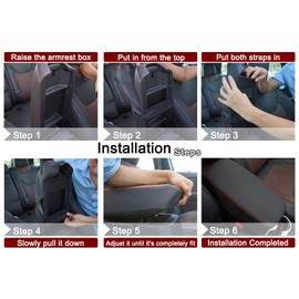 BeHave Autos Armrest Cover,Armrest Box Cover Fit for Toyota Camry 2018-2024 Central Console Armrest Box,Black with Black Stitches