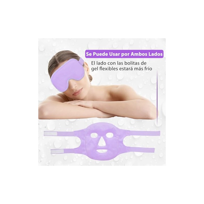 2 Piezas Máscara de Hielo para Ojos y Cara, Mascarilla