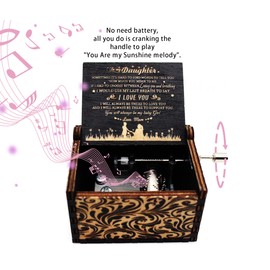 HEZNZXQ Wooden Music Box, You are My Sunshine Music Boxes, Gifts from Mom to Daughter, to My Daughter Gift Idea for Birthday, Graduation, Christmas, New Year, Valentine's Day, Children's Day