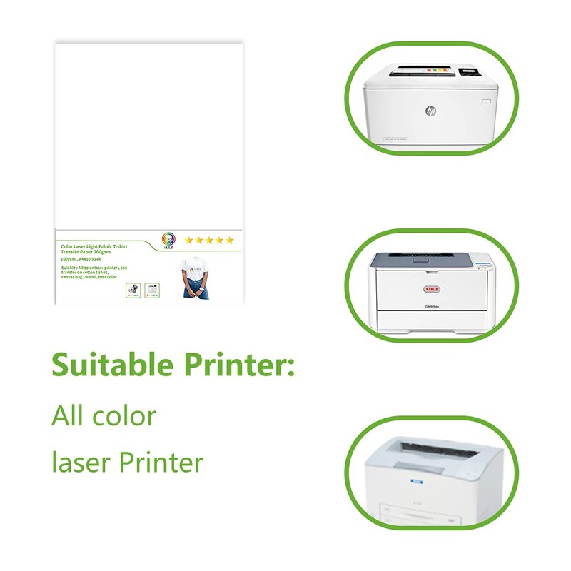 MR.R Laser Printable Heat Transfer Paper for Light Cotton T-Shirt