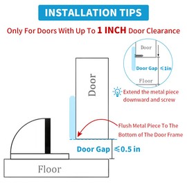 HUTLON Door Stops 2 Pack, Magnetic Door Stopper, Self Adhesive, Black Floor Mount Door Stop Magnetic Door Catch Door Holder