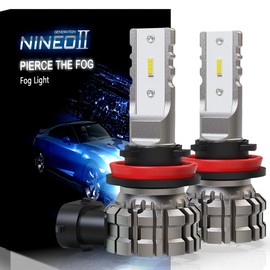 NINEO H11 Fog Light Bulb, 300% Brighter 5530 Chips 6500K Xenon White IP67 Waterproof - Pack of 2