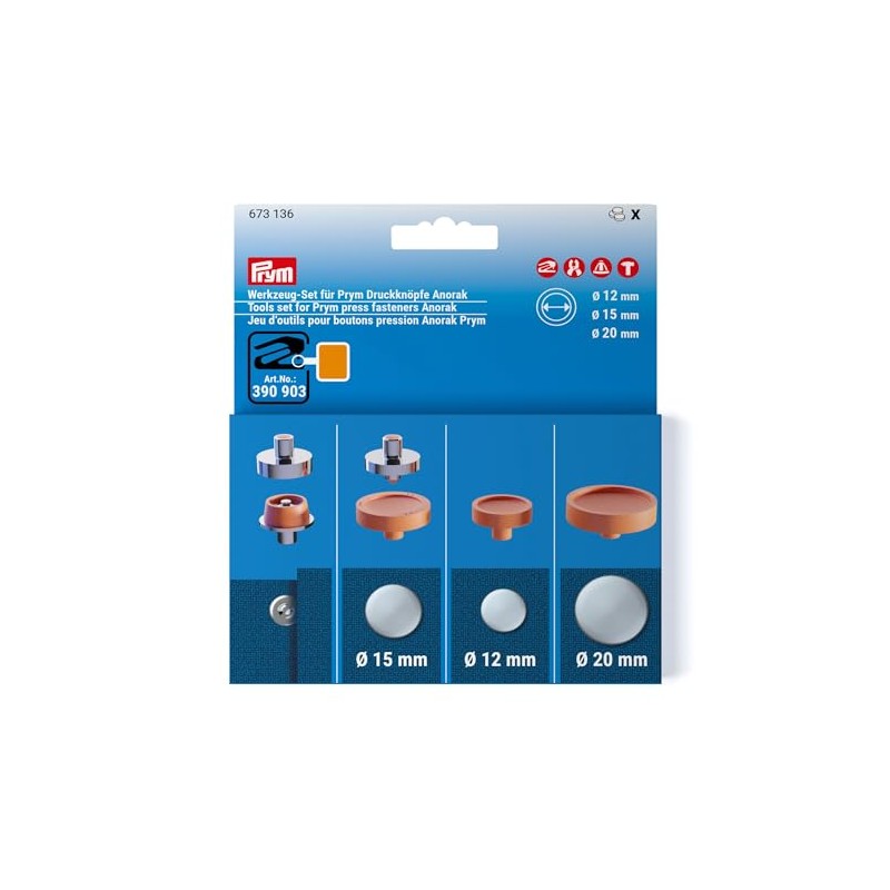 Prym 673136 Tool Set for Prym Press Studs Anorak 12,