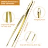 GEEKHOM Tweezer Tongs for Cooking, [4 Pack] 12-inch Fine Long