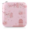 lakefvgk Cherry Blossom Travel Jewelry Organizer, Necklace Box with Mirror,