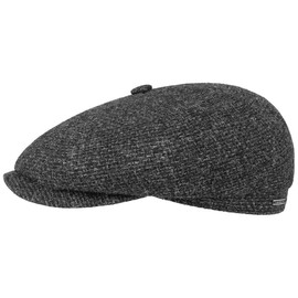 Stetson Hatteras Shetland Wool Flat Cap Men Anthracite 7 1/4