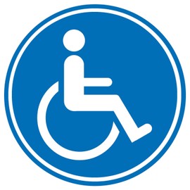Wheelchair User Car Sticker Wheelchair Symbol Sign Parking with Disability Wheelchair Sticker Disabled Sticker Wheelchair Sign Car Sticker Blue Round Diameter 12 cm