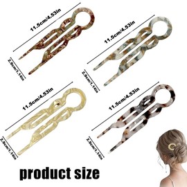 WEZCHUGHAOL U Shaped Hair Pins - Elegant Bobby Pins for Women, Strong Grip Hair Clips, Secure U-Shape Hairpins for Fine/Thick Hair, Versatile Hair Accessories for Wedding, Work, Daily Use (12-Pack)