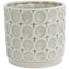 Boston International Embossed Circle Ceramic Planter, Sage Green, Large 7.25"
