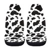 Dreaweet Stylish Cow Print Auto Seat Covers Black&White Front Seat