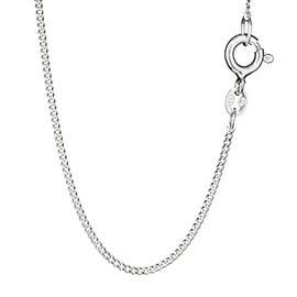 NKlaus Necklace thin curb chain (38 cm - 80 cm) diamond-cut 925 silver necklace 1 mm wide silver chain, Sterling Silver