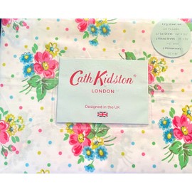 London Home Luxury Collection 4 Piece 200tc Rose Flora Sheet Set 100% Cotton Percale Crisp & Cool, Lightweight Bedding (Bunches Flowers, Queen (U.S. Standard))