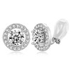 FILMOON Clip on Earrings with Round Clear Zircon for No