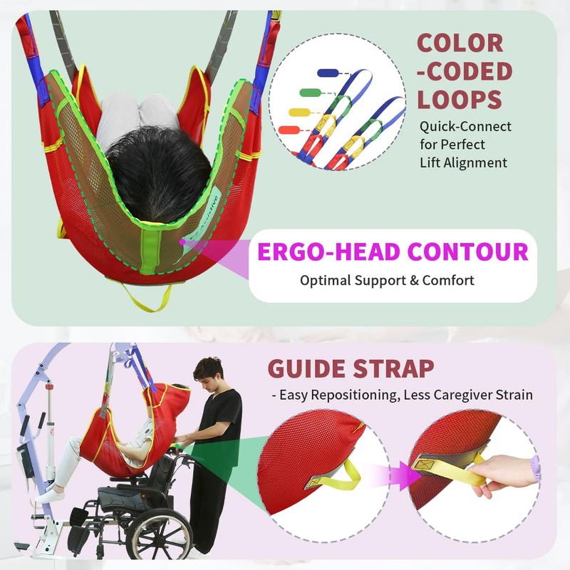 EZ Assistive Universal Full Body Patient Lift Sling,Medical Sling for
