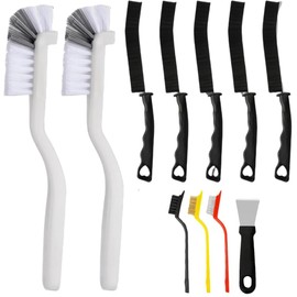 Loopunk 11Pcs Cleaning Brushes Set,Bathroom Gap Brush, Multifunctional Gap Cleaning Brush, Hand-held Groove Gap Cleaning Tools, Cleaning Supplies for Groove Window Tracks Bathroom Kitchen