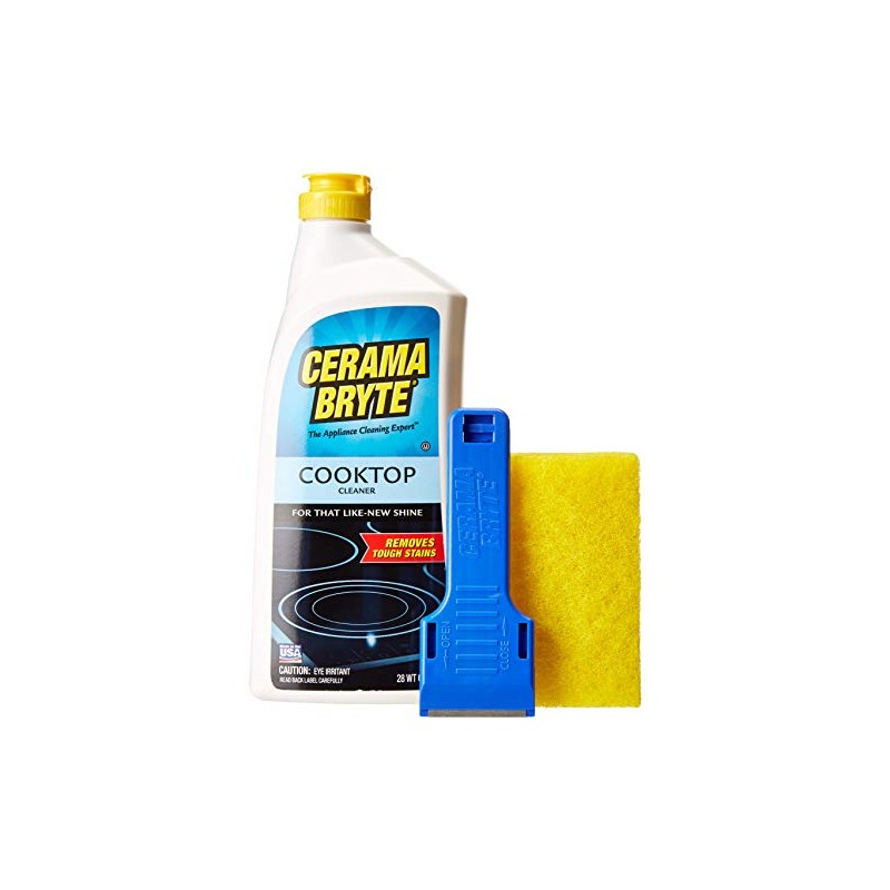 Cerama Bryte Ceramic Cooktop Cleaner (28 oz), Scraper and 5