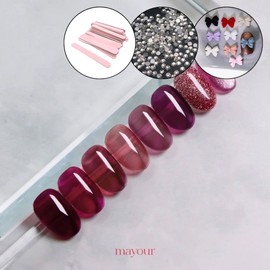 Mayour Raspberry Syrup Gel Nail + 30 Parts / 메이유어 라즈베리 시럽젤 네일+파츠 30개