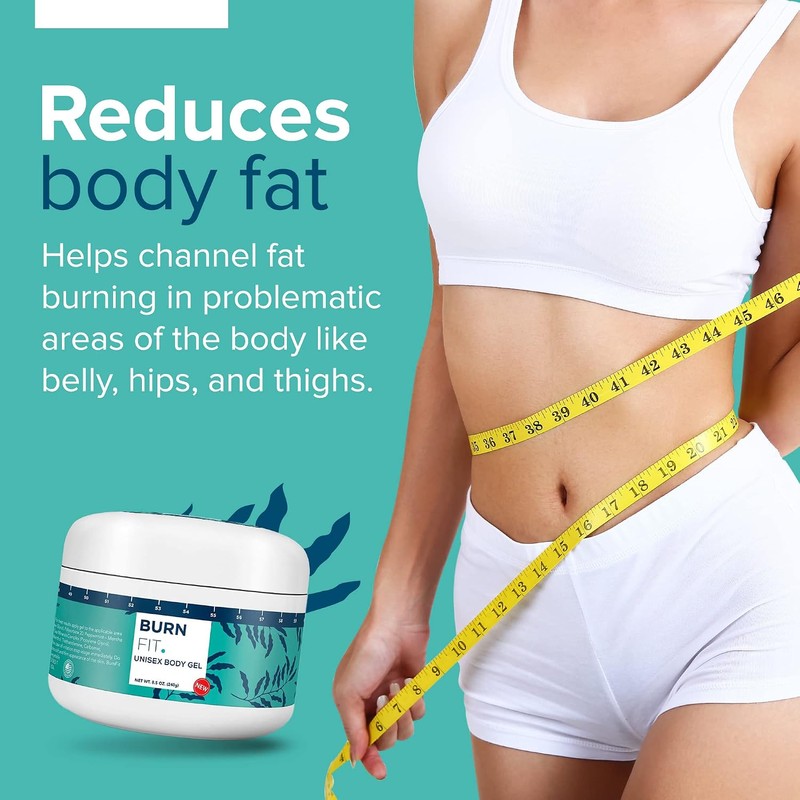 Burn Fit Body Gel, Lightweight Anti-Cellulite Workout Enhancer for Belly