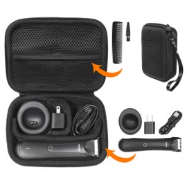 GETGEAR case Compatible with Manscaped Best Electric Manscaping Groin Hair Trimmer, Smart Divider for Separated Compartment for Trimmer and Accessories