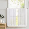 TOPICK Half-Curtains, White, Lace, Transparent Curtains, Bistro Curtains, Kitchen, Warp-Knitted,