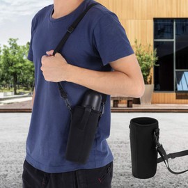 Funda de Neopreno para Botella de Agua con Correa Ajustable, Bolsa Térmica Portátil para Senderismo, Camping, Ciclismo y Viajes, Protección Anticaídas y Aislamiento Térmico