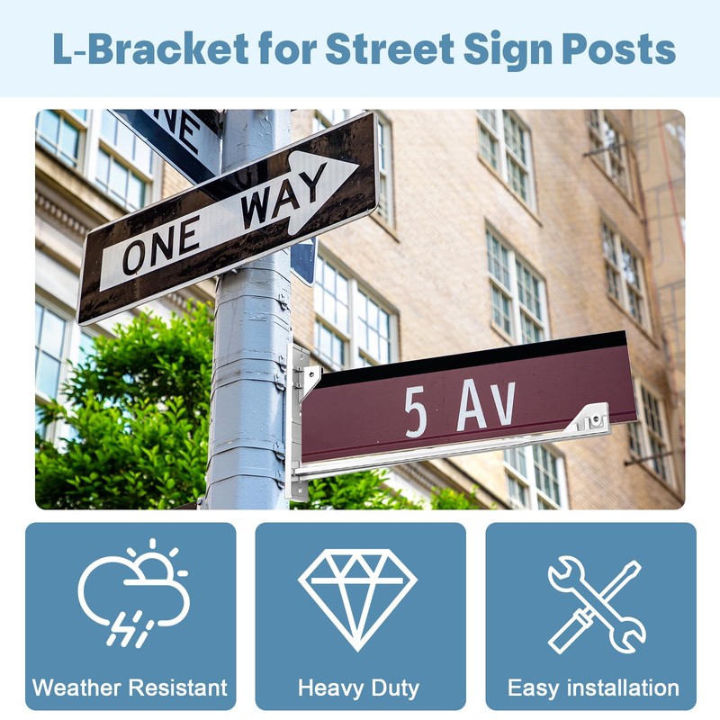 MorningRo Street Sign Bracket 8'' x 16'' Wing L Shape