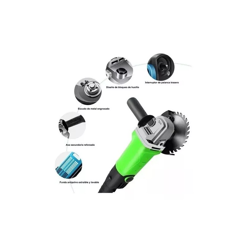 CODYTAV Amoladora Angular 2000w Eléctricas + Accesorios Para Corte