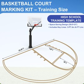 MAILEFU Basketball Court Marking Stencil Kit – Standard Size, Easy to Install, Ideal for Driveways, Asphalt or Concrete Surfaces, Court Marking Stencil Spray Paint Kit for Backyard Basketball 39.75ft