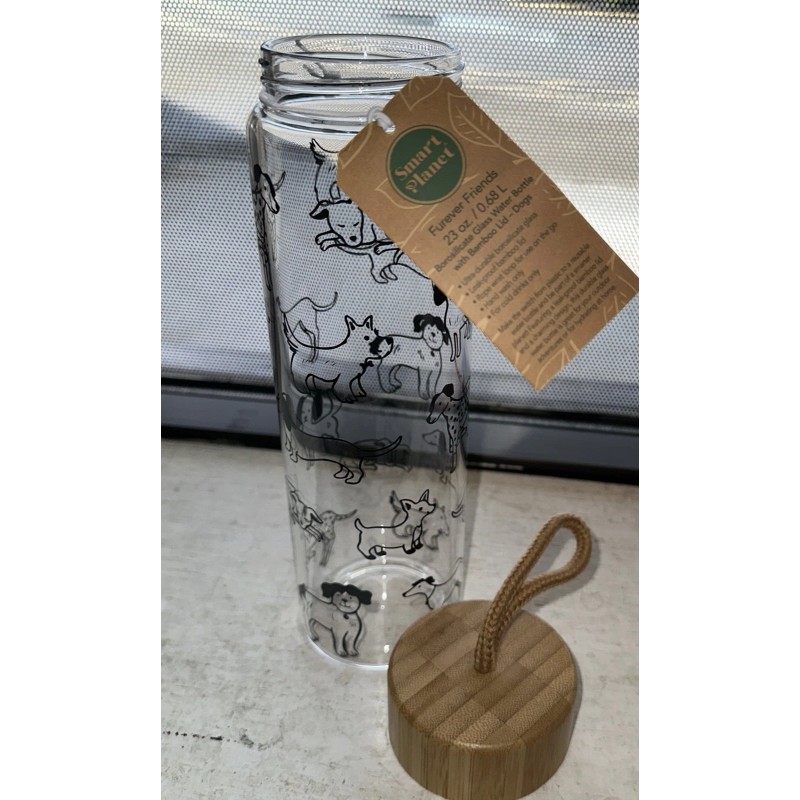 Smart Planet Forever Friends Doggy Glass Water Bottle