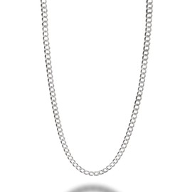 Savlano 925 Sterling Silver 3.5mm Italian Solid Curb Cuban Link Chain Necklace For Men & Women - Made in Italy Comes With a Gift Box (26, 3.5mm)