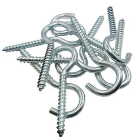 LLB 4 inch Screw-in Hooks Large Heavy Duty Cup Hooks Screw in Hooks Plain Ceiling Cup for Hanging Lights Eye Big Size: 8mm x 100mm Pack of 10