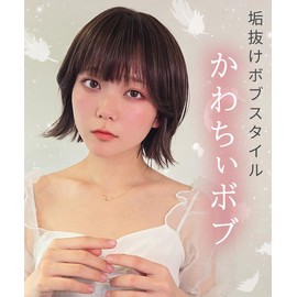 AQUADOLL wg356A2 Wig, Bob, Outside Flap, Side Bang, Inner Color, High Tone, Full Wig, One Size Fits Most, A2. Black Gurege